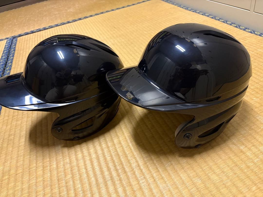 新品 Mizuno ミズノ ヘルメット 2個セット　黒 ブラック ジュニアM・Ｓ