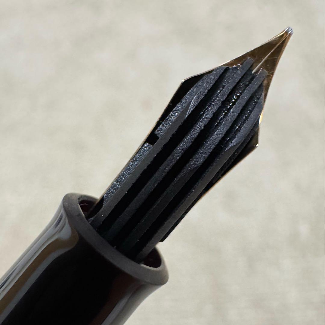 【美品】ペリカン万年筆　#400 茶縞　14K -585 M