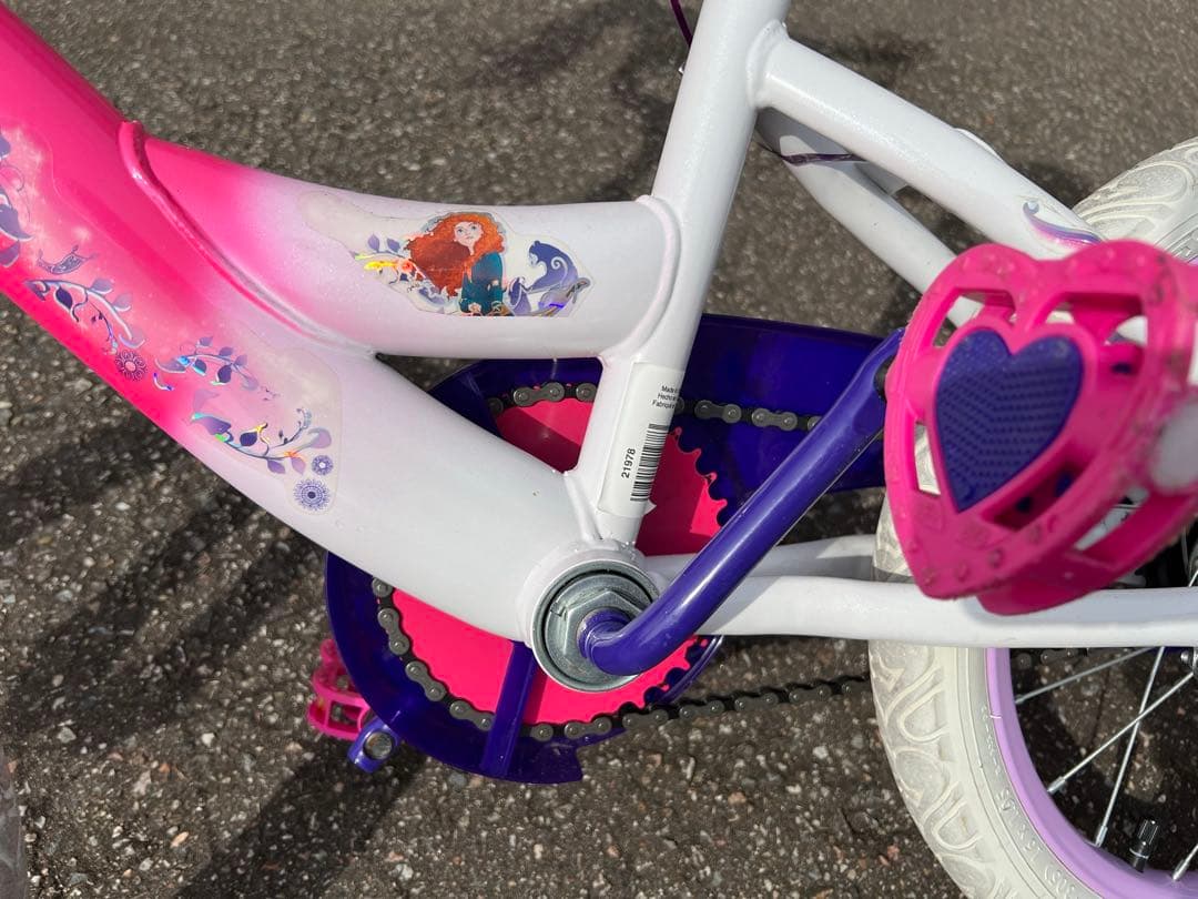 アメリカ 子供用自転車 キッズ ピンクと白 補助輪付き