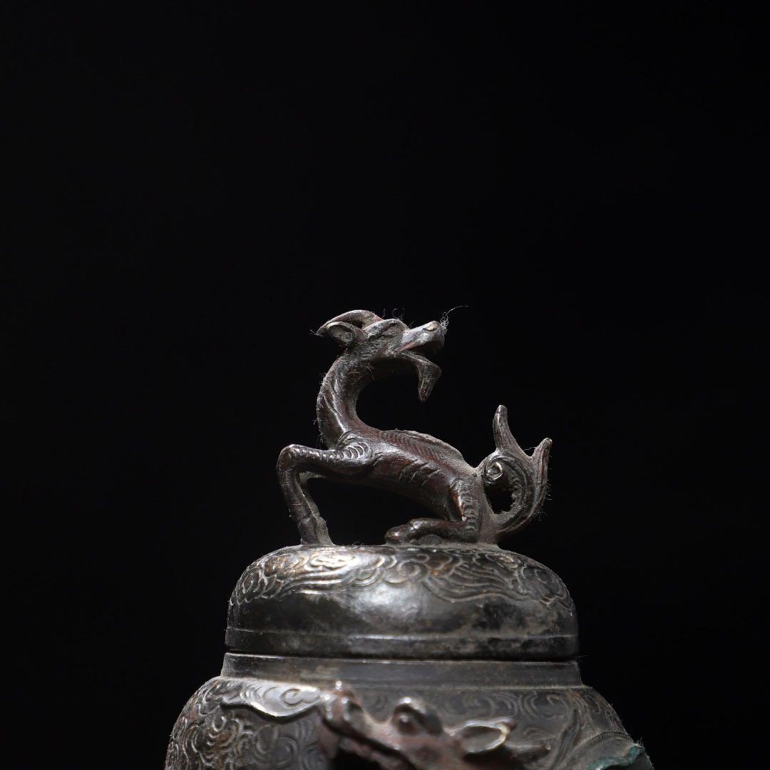 麒麟　香炉　美術品　旧蔵