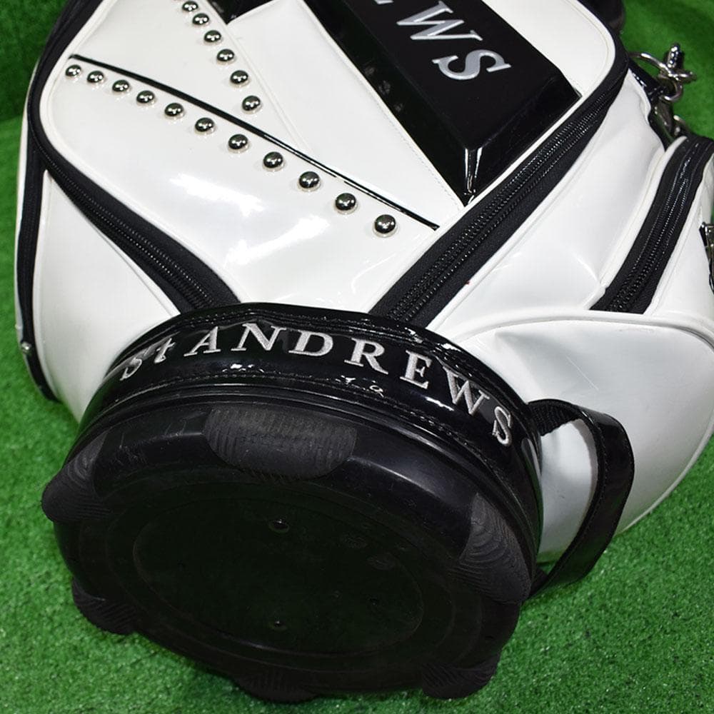 St ANDREWS/ゴルフ 3点式/エナメルキャディバッグ9.5型 美品！