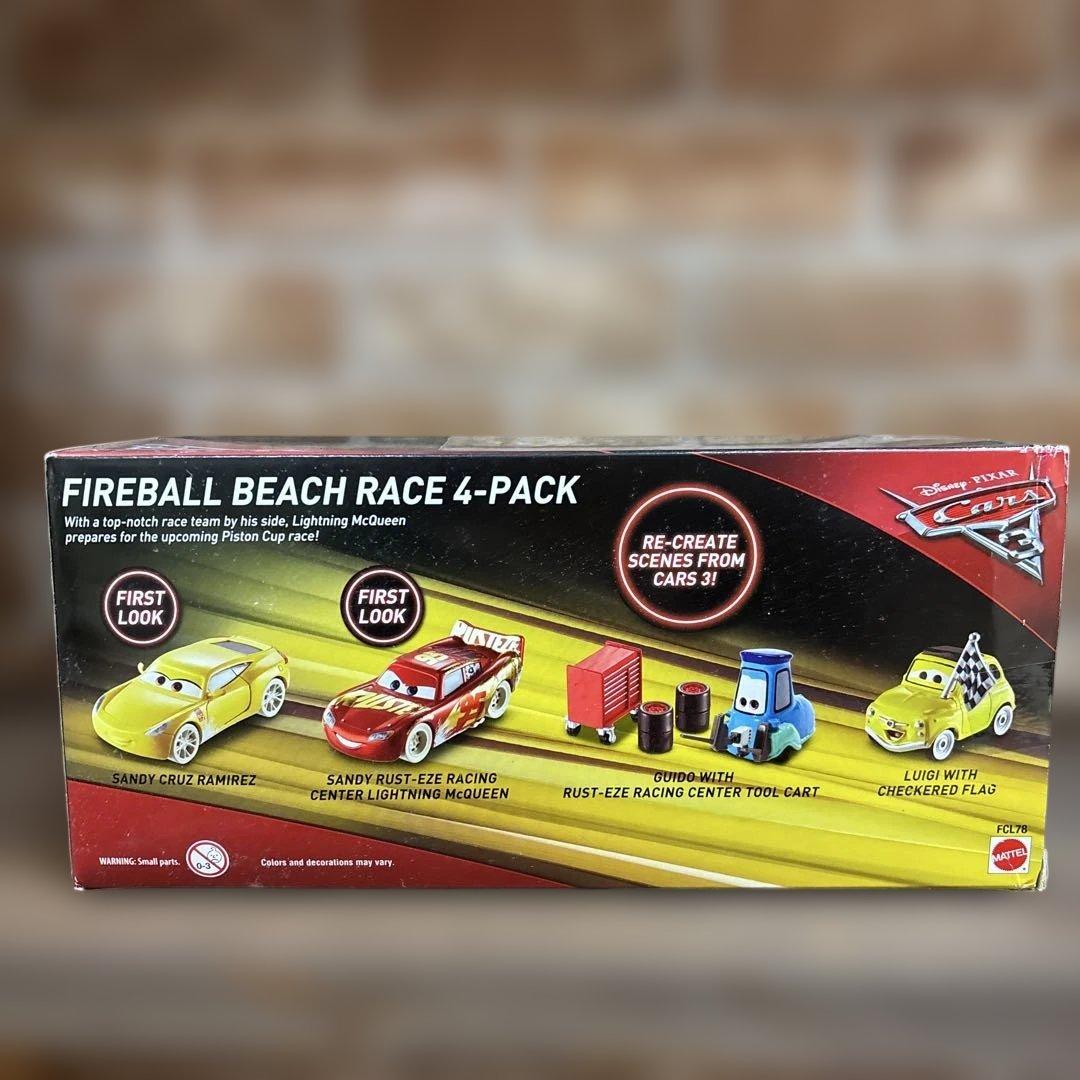 カーズミニカー。Fireball Beach Race 4-Pack