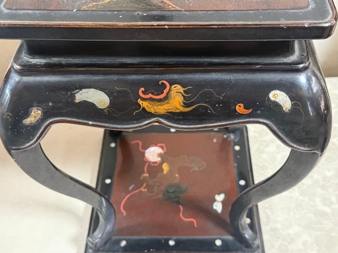 古琉球塗　螺鈿花台　茶道具　送料込み250605