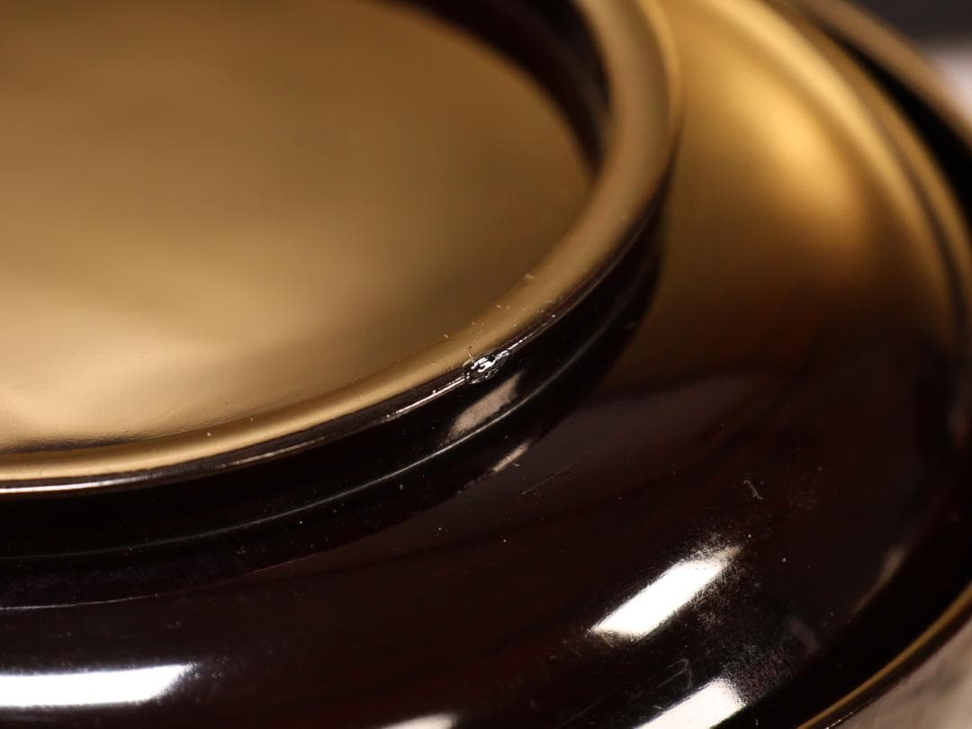 BK414　時代輪島塗　竹鶏図金蒔絵　吸物鶏　二客　木製　茶道具 懐石 会席