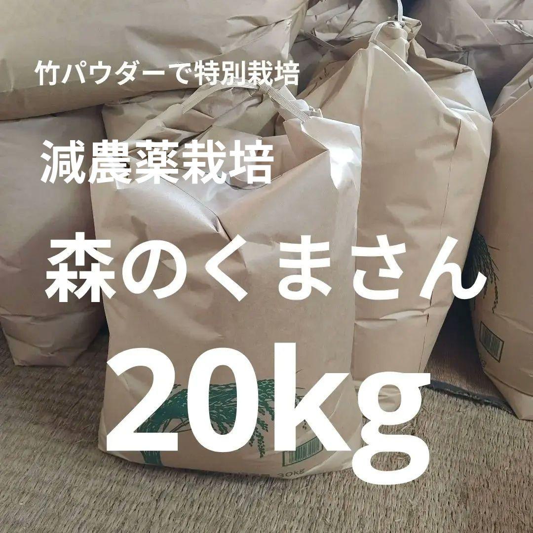 米農家直送！減農薬で特別栽培！令和7年産　森のくまさん　玄米20kg