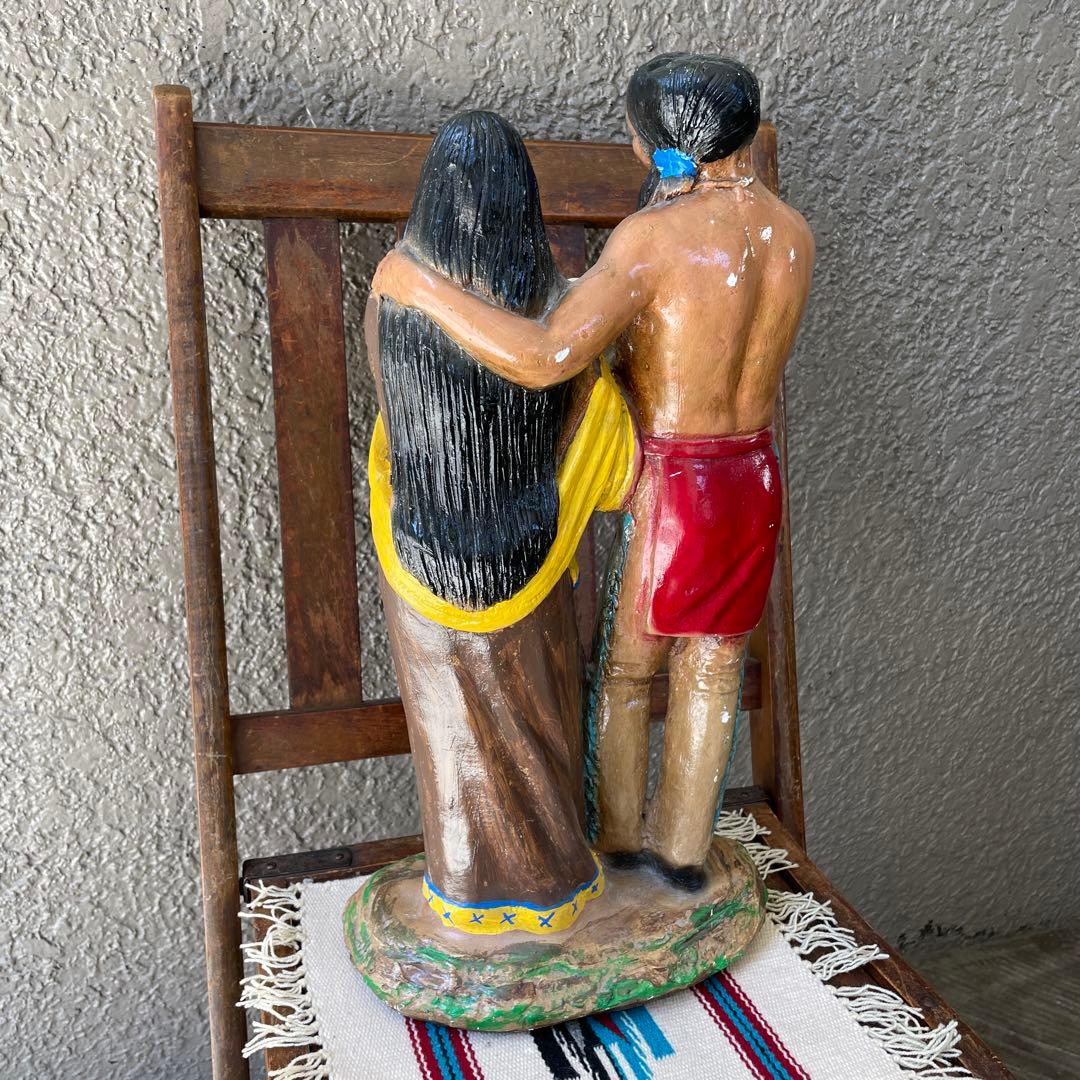 60's〜70's BIG ネイティブアメリカン　インディアン親子の置物アリゾナ