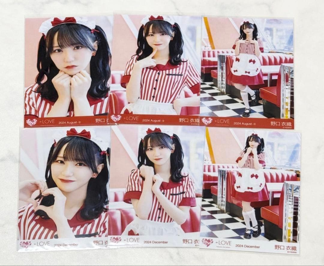 イコラブ ＝LOVE 仲直りシュークリーム 赤帯 白帯コンプ 生写真 野口衣織