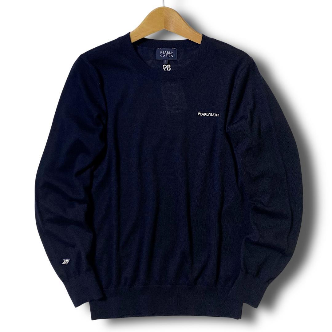 0 パーリーゲイツ 定4.1万 保温 カシミヤ ローゲージ ニット セーター 紺