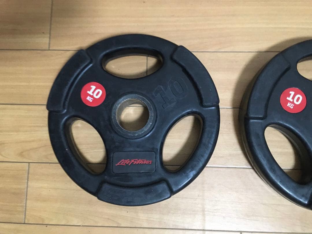 オリンピックプレートLifefitness 10kg x 2枚/穴径50mm