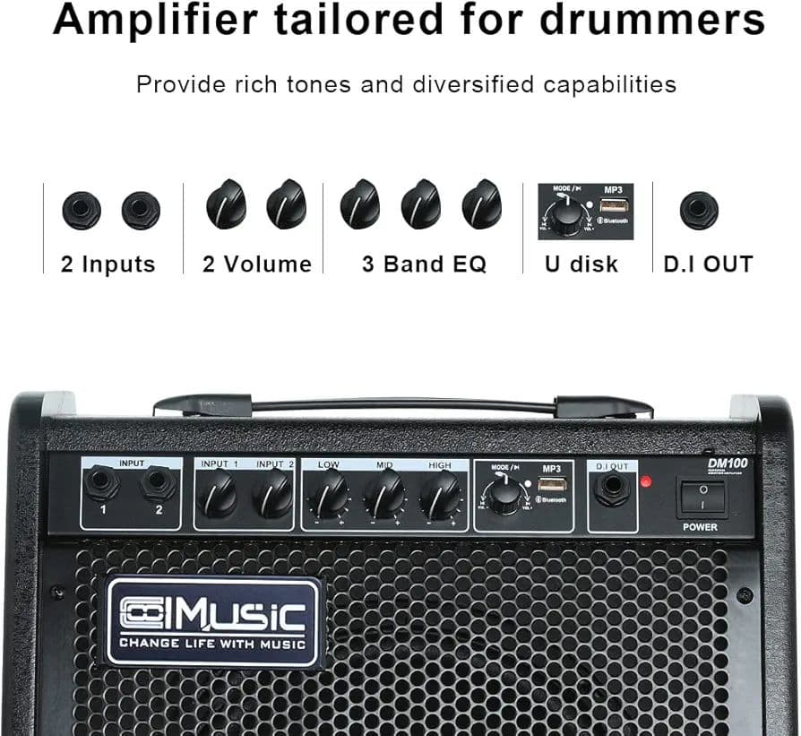 【新品】Coolmusic 100W BT パーソナルモニターアンプ 電子ドラム