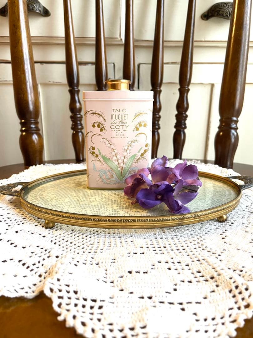 ♡ 美品　アンティーク　COTY 鈴蘭　タルク缶　パウダー缶　パヒュームボトル