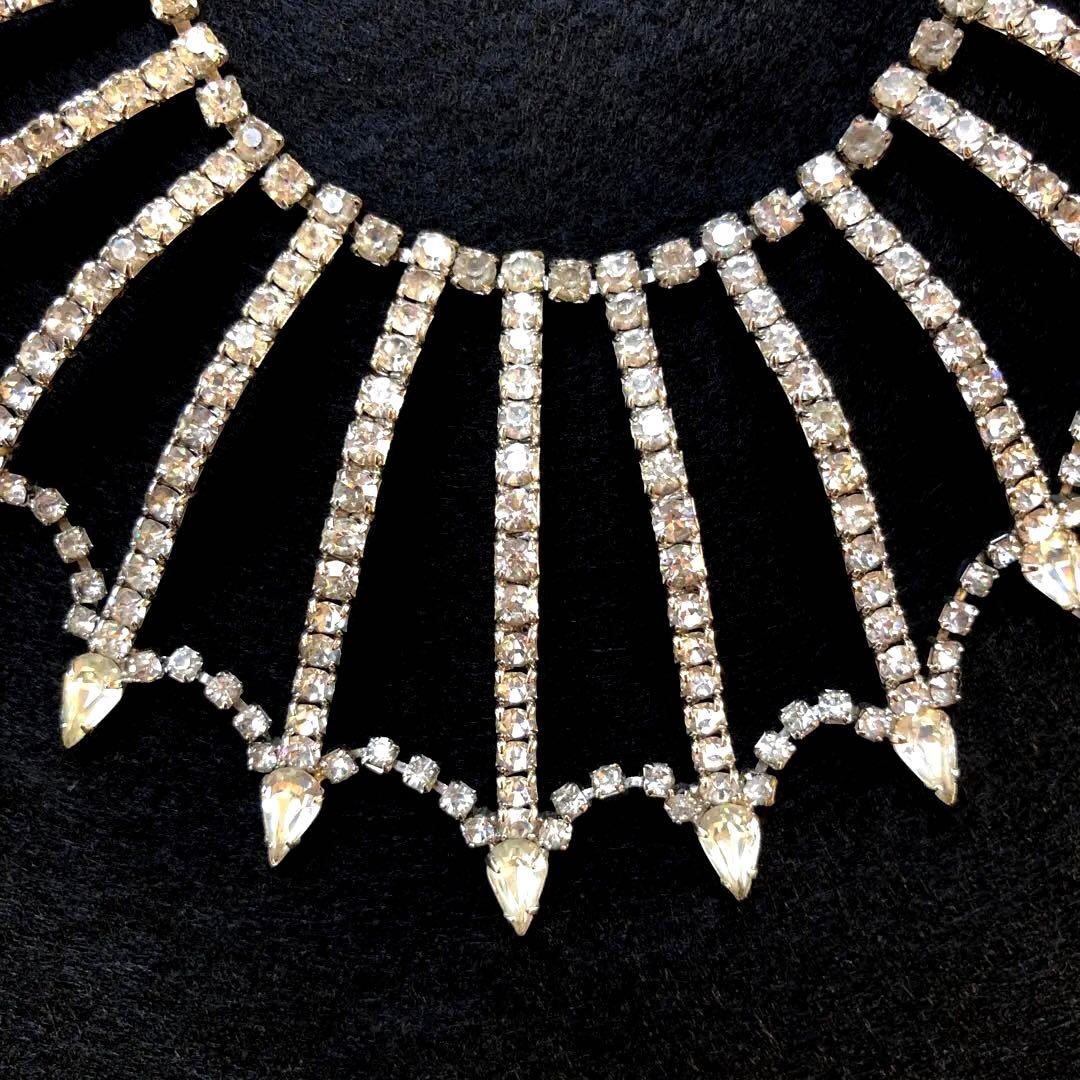 kramer社　コスチュームジュエリー　ネックレス　ラインストーン　クレーマー社