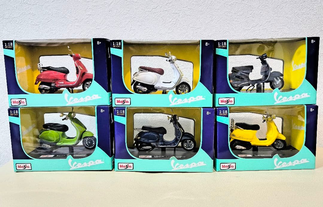 Vespa ミニカー 6台セット 1/18 スケール