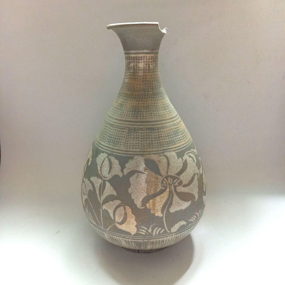 李朝　粉青沙器　徳利　高さ25㎝