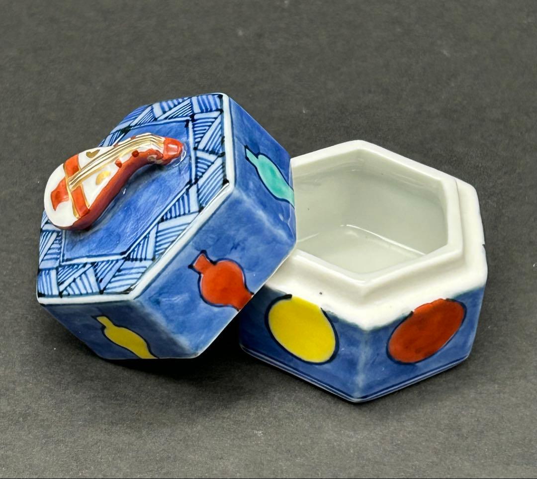 陶器　京焼　高野　昭阿弥　茶道具　香合　瓢箪　琵琶