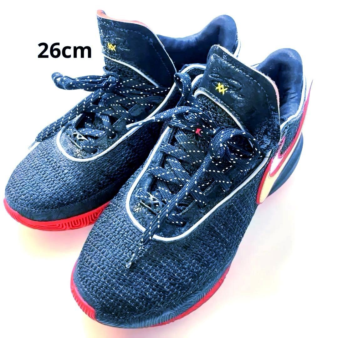 【美品/Sランク】NIKE レブロン20 26cm ブラック×レッド バッシュ