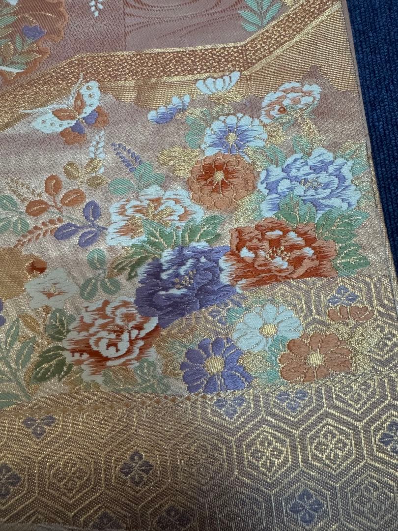 1924 袋帯 古代彫金紋  西陣織   金糸　高級上質上品　約440cm未使用