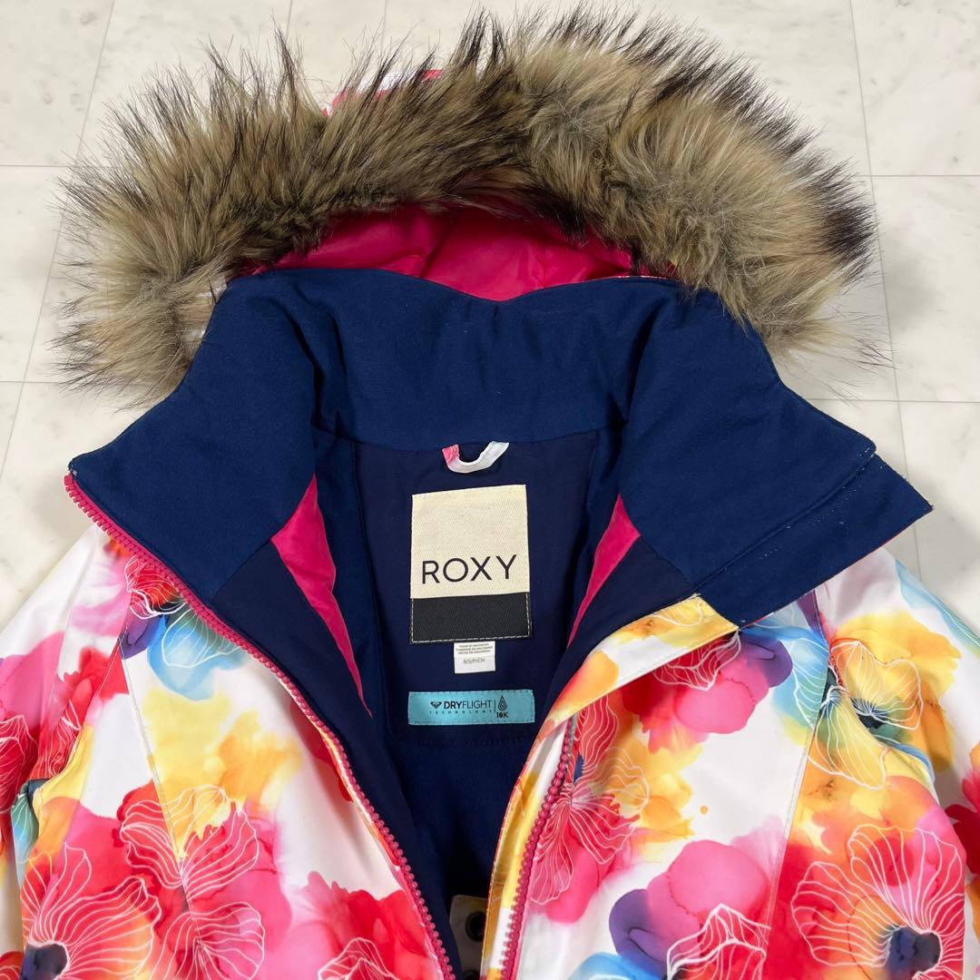 美品 ROXY ボードウエア 130 スキーウエア 女の子 花柄 ウエア上下