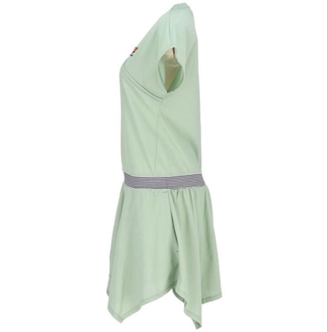 No.485 FILA アシメ裾が軽快な涼し気ワンピース☆モスグリーン☆