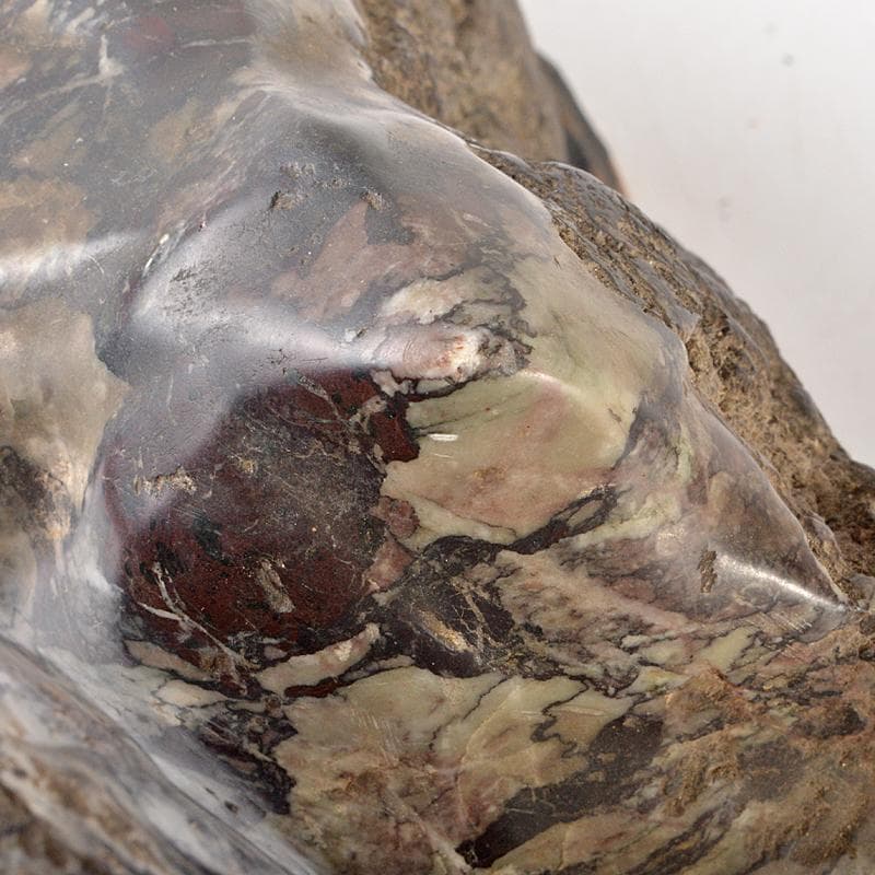 天然石　鑑賞石　置物　重さ約11.4kg　唐木台付　V　R6550B