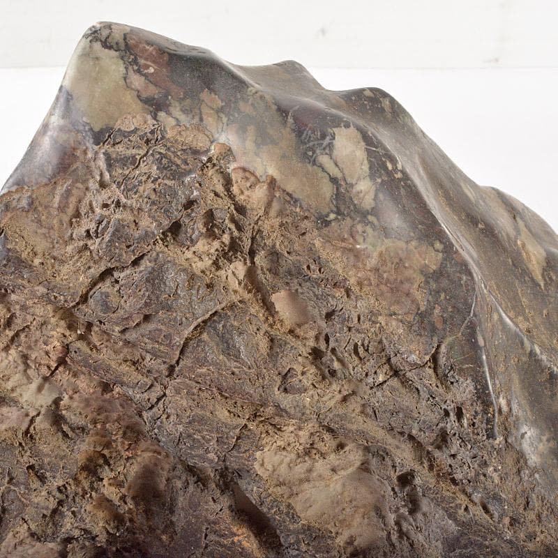 天然石　鑑賞石　置物　重さ約11.4kg　唐木台付　V　R6550B