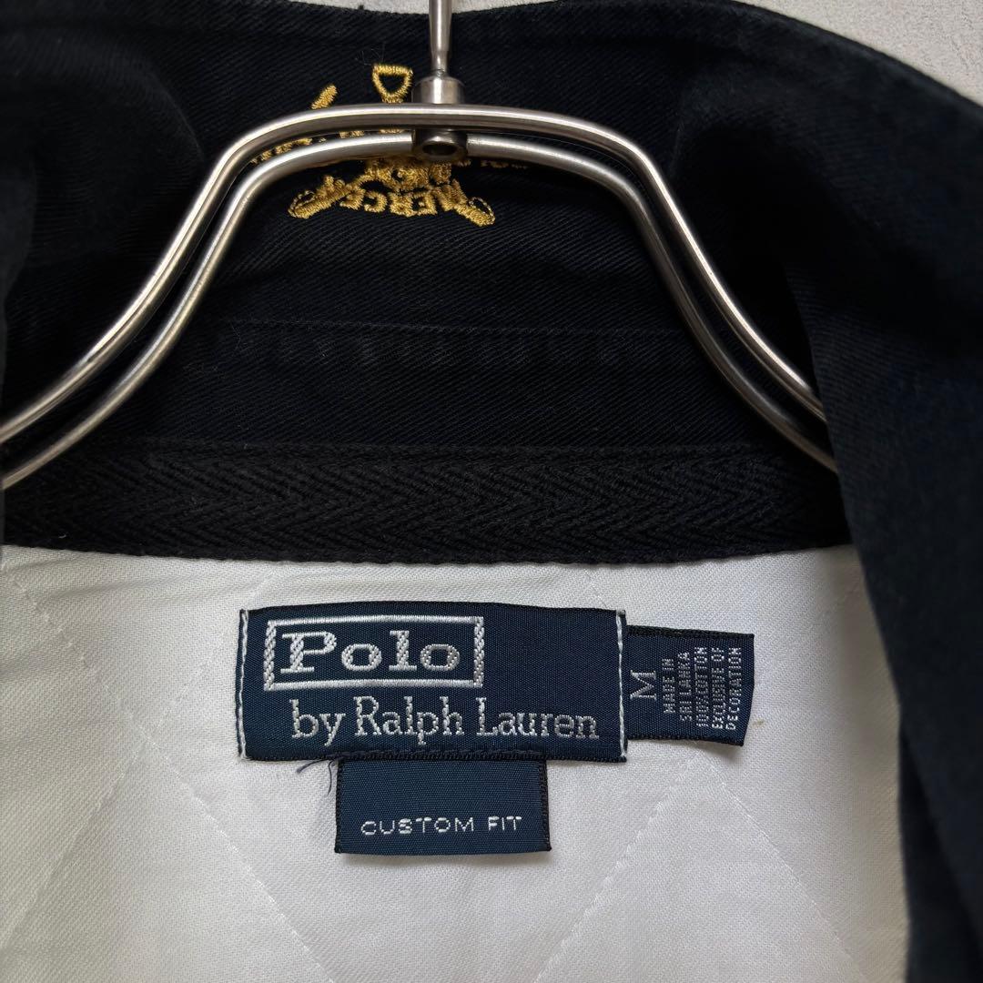 黒白POLO ポロ Ralph Lauren ラルフローレン 長袖ラガーシャツM