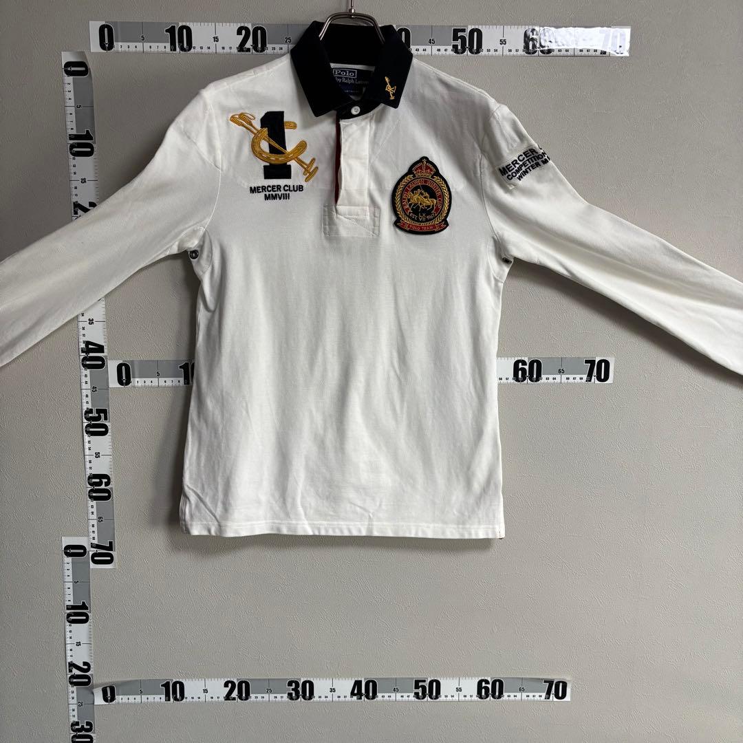 黒白POLO ポロ Ralph Lauren ラルフローレン 長袖ラガーシャツM