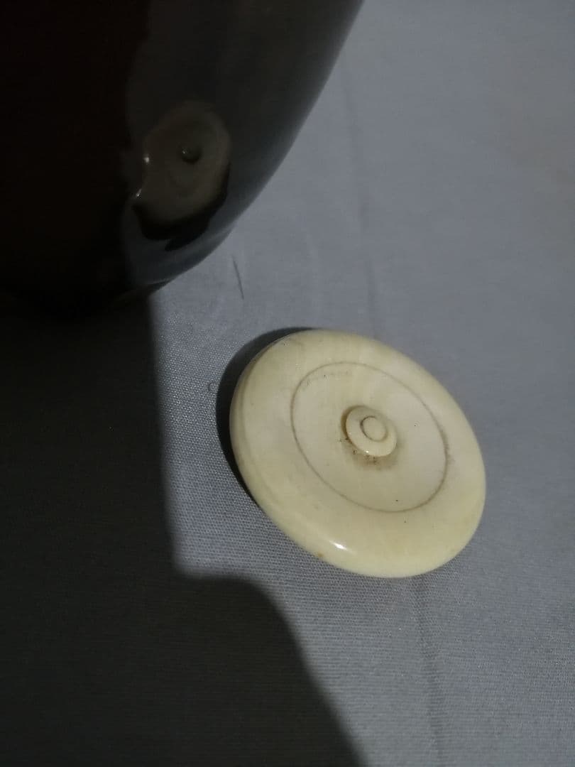 【茶道具】時代瀬戸茶入　金剛金襴添え　茶入115