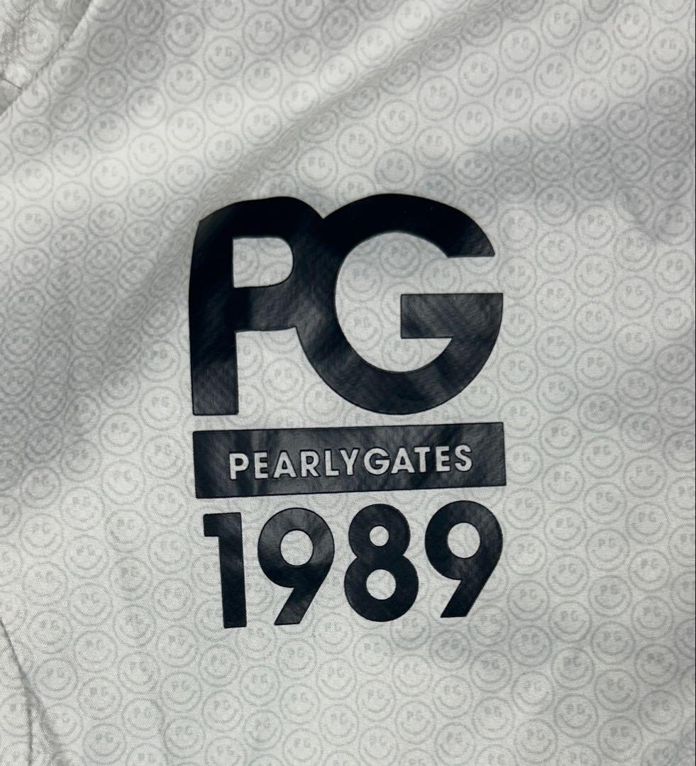 【美品】パーリーゲイツ 総柄 ロゴプリント ジャケット ホワイト 1 M 春