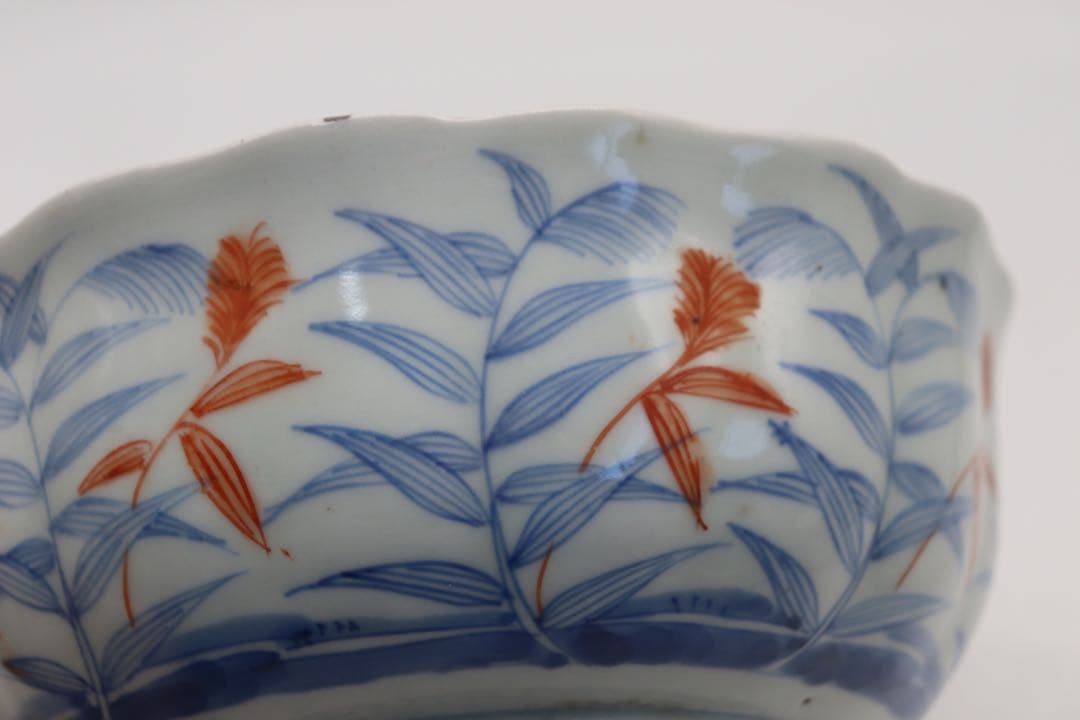 江戸　伊万里色絵花口鉢　送料込み1121