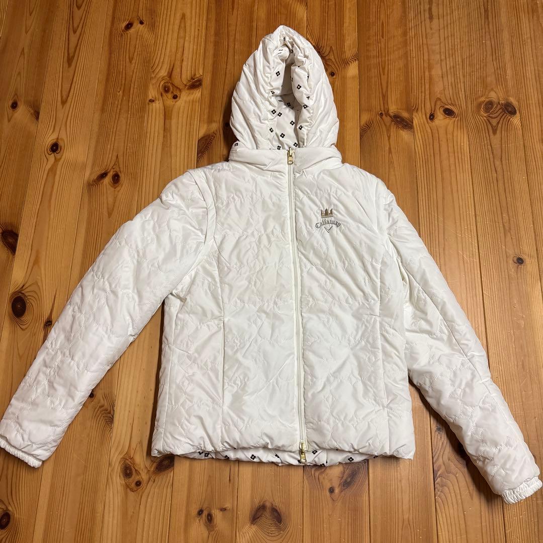 Callaway ダウンジャケット ホワイト 花柄　リバーシブル