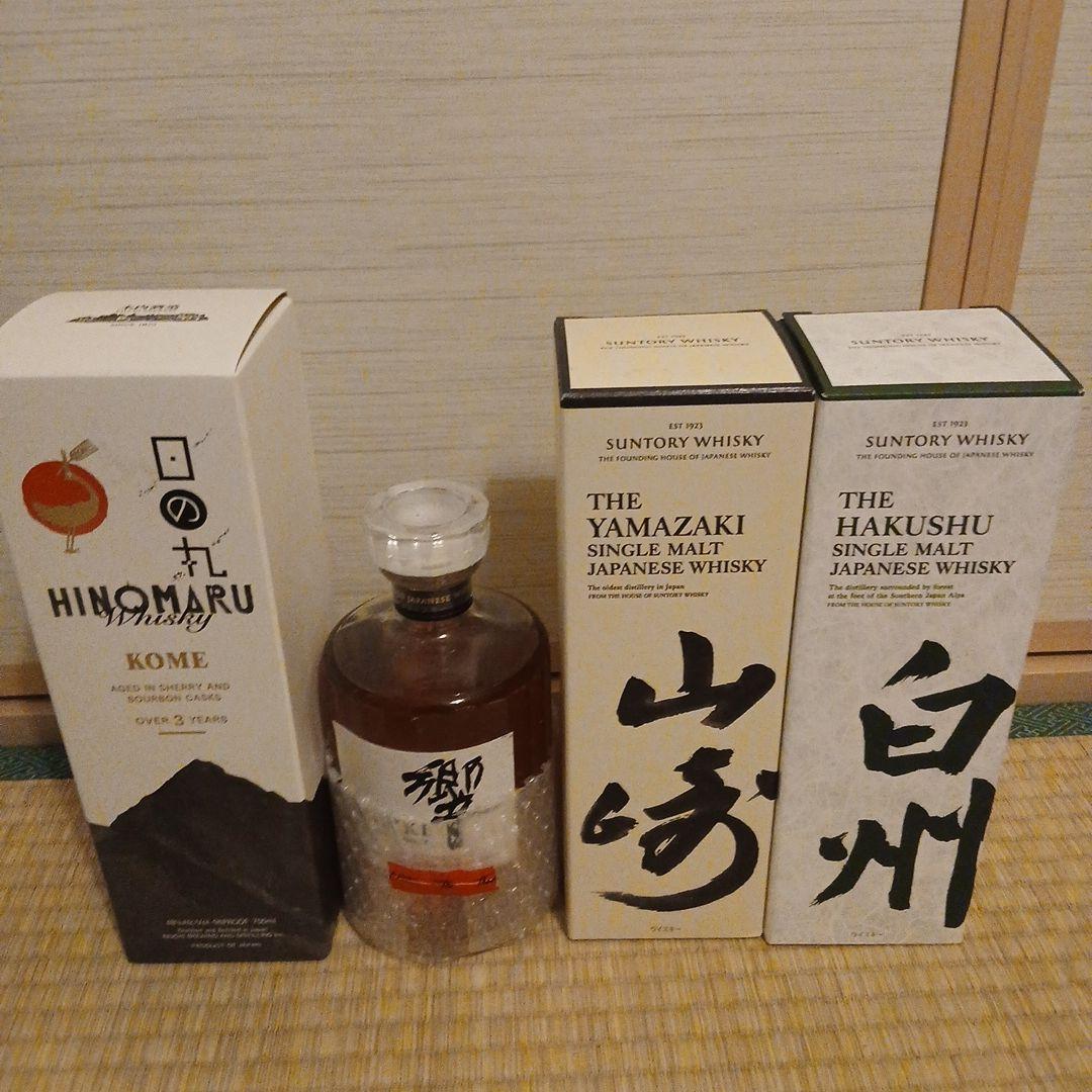 日本のウイスキーセット (響・山崎・白州・日の丸)