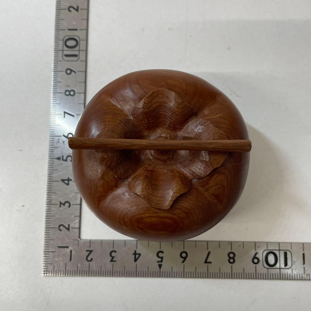 木製 香合 太江勝山作 香道具 茶道具 一位の木で一刀彫りです 柿【IR-16】