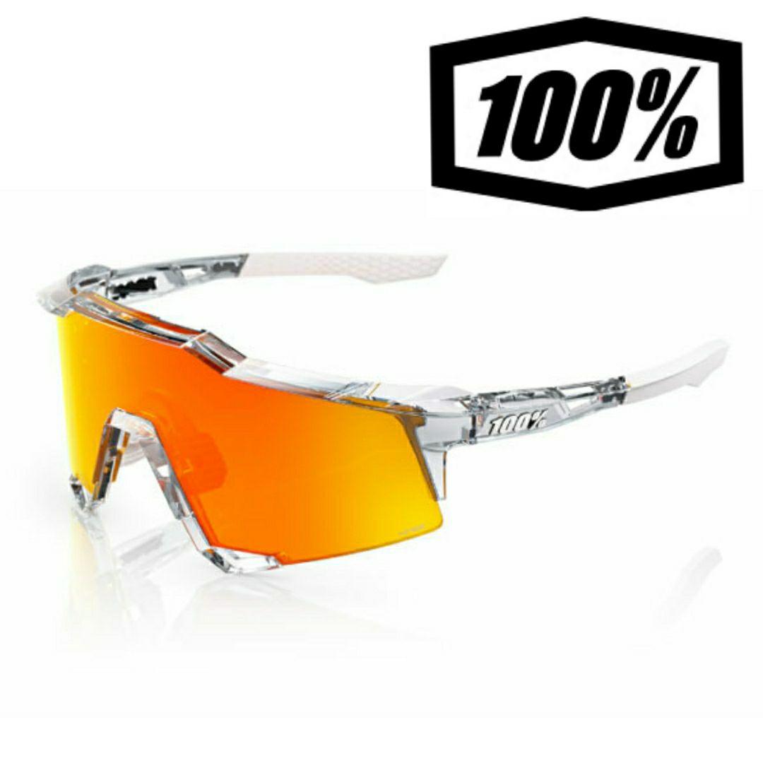 100% Speedcraft クリア レッド ワンハンドレッド サングラス