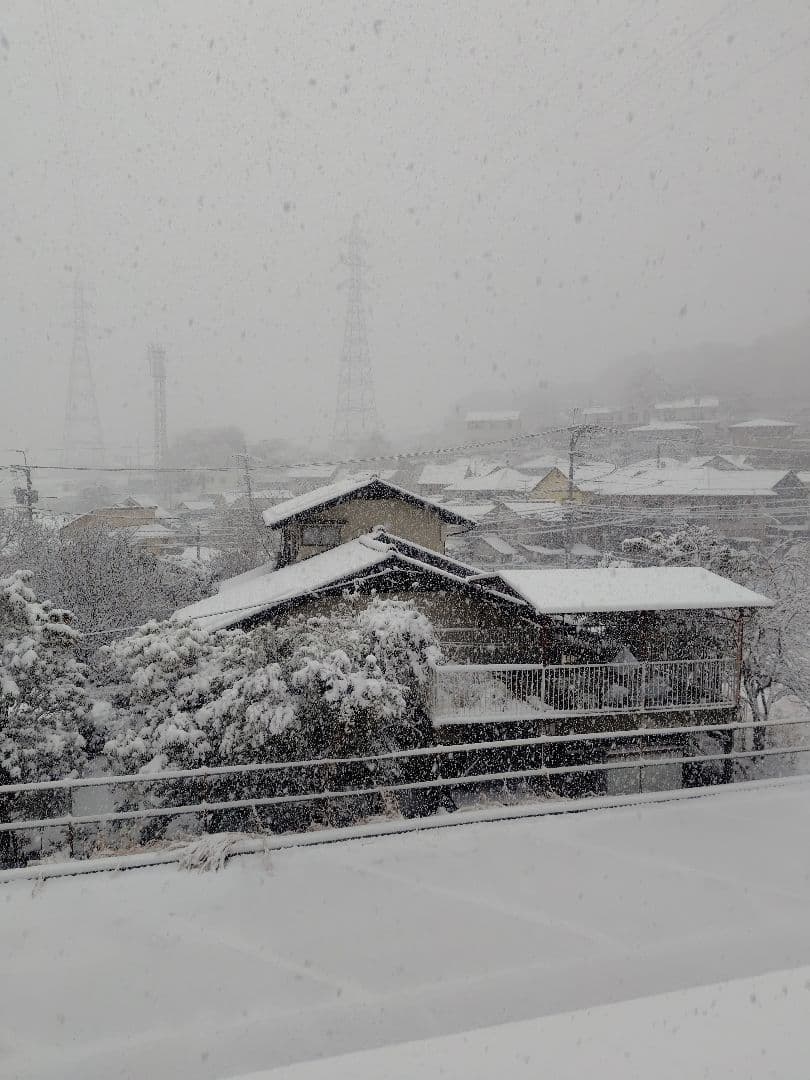 雪の中の日本の家屋