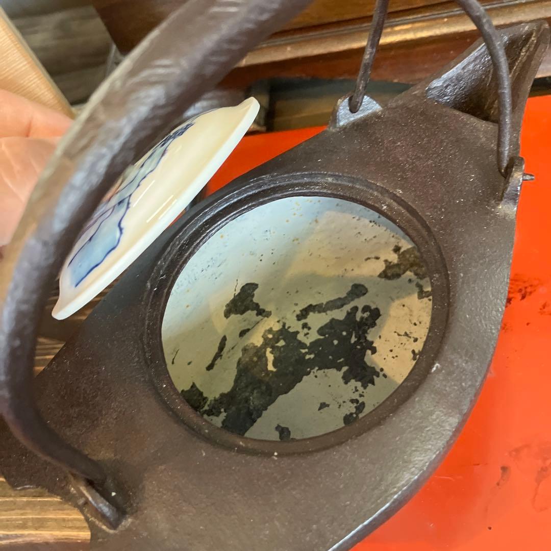 酒器　鉄瓶　宝船銚子　祥瑞替蓋　共箱あり