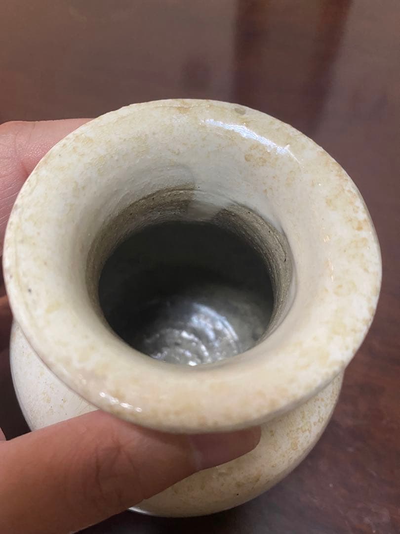 中国古美術　宋時代　古陶磁器　磁州窯　白釉　壺