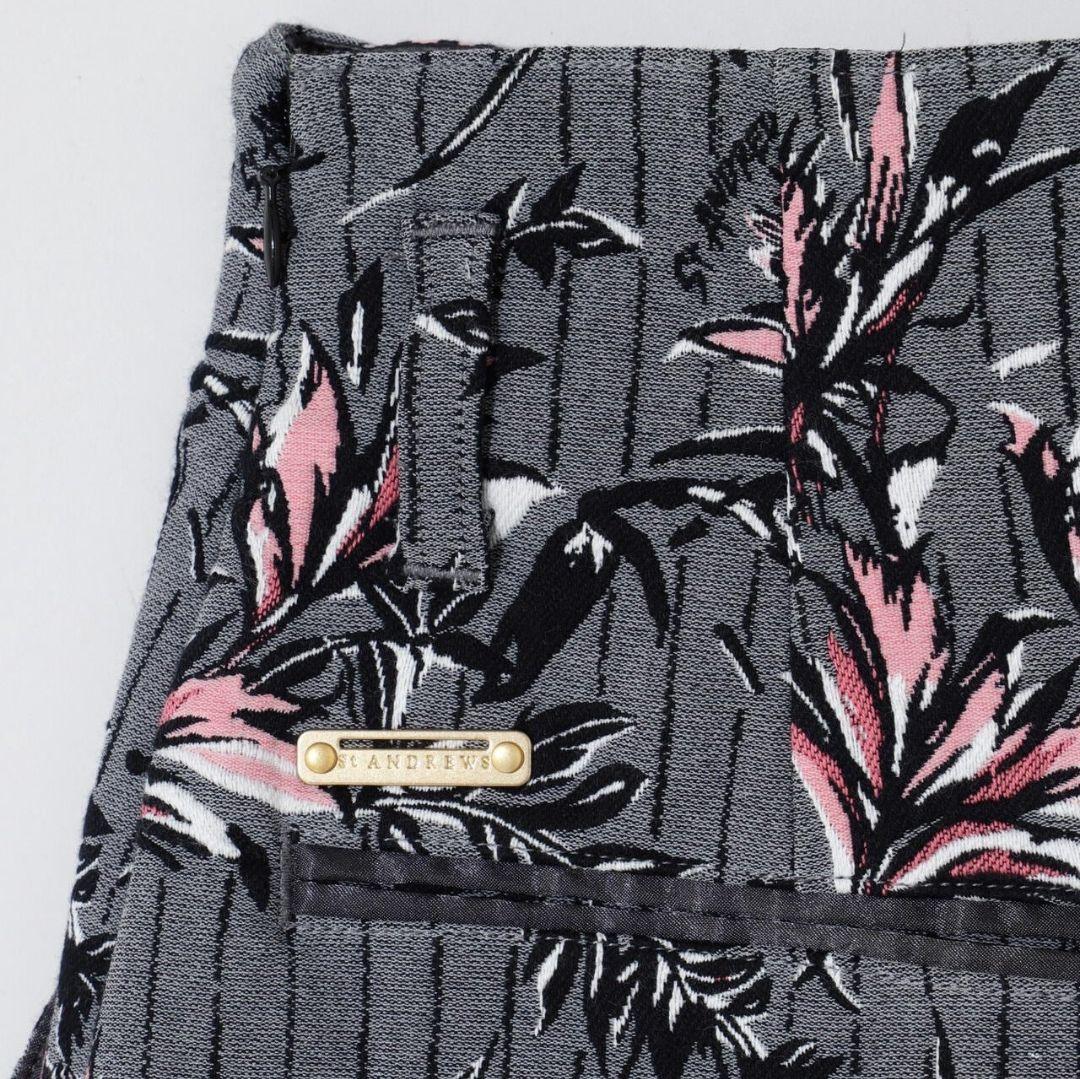 セントアンドリュース ボタニカルジャガードスカート ゴルフ スカート グレー花柄