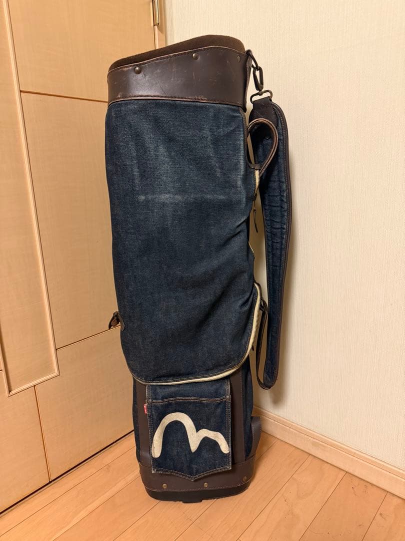 【希少品】エヴィス（EVISU）フード一体型キャディバッグ・デニム生地