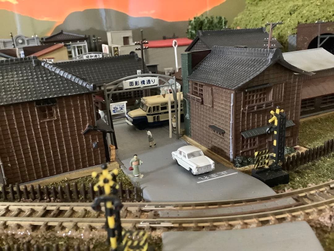 昭和の「鉄道模型」を作る　完成品　ジオラマのみ　アクリルケース付き