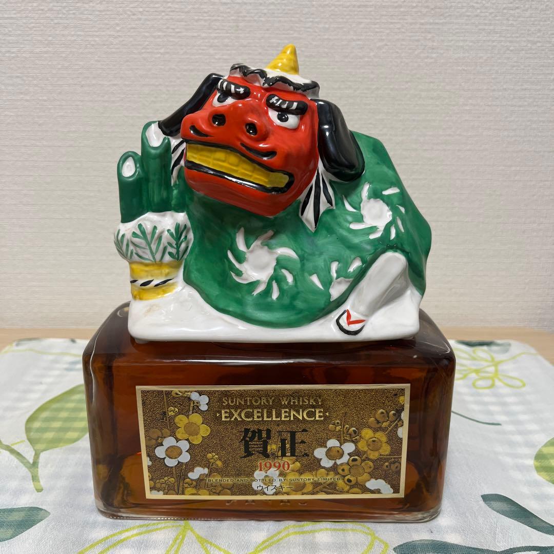 サントリーウイスキー　エクセレンス　1990年　賀正　陶器ボトル