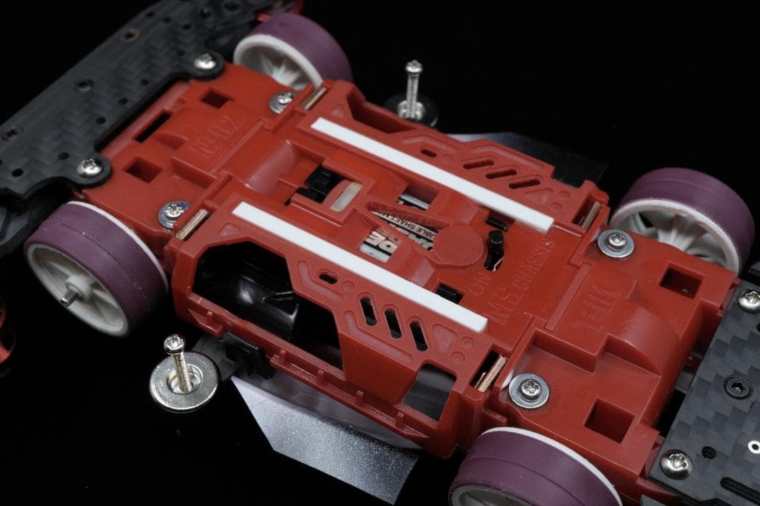 ミニ四駆 MSフレキ 完成品　Type-F x デュアルリッジ　赤機甲