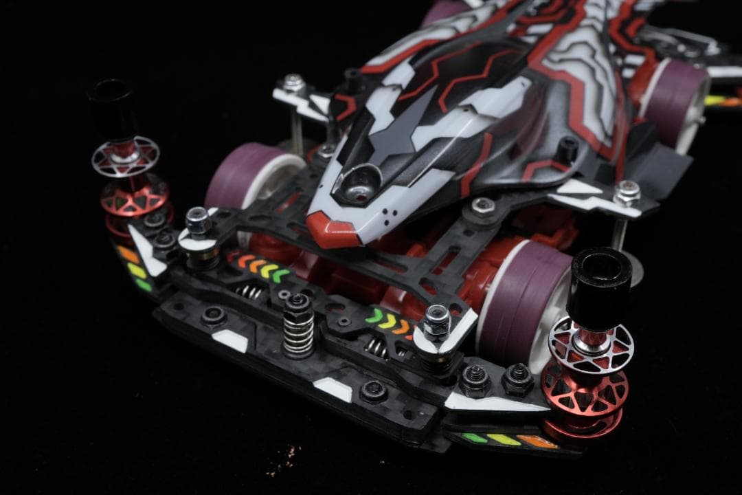 ミニ四駆 MSフレキ 完成品　Type-F x デュアルリッジ　赤機甲