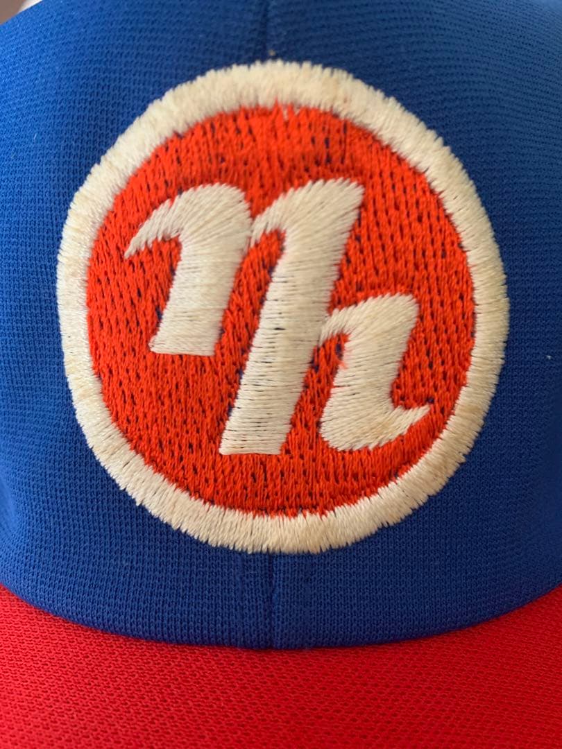 【70s】メッシュキャップ 刺繍ロゴ プロ野球 帽子 ヴィンテージ