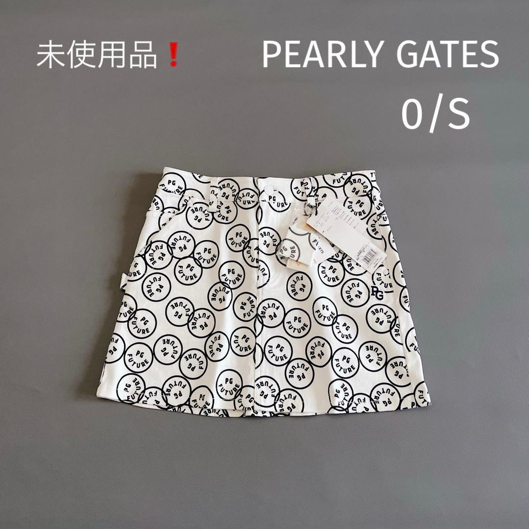 新品タグ付き未使用品 パーリーゲイツ スカート 0/S 総柄 ホワイト