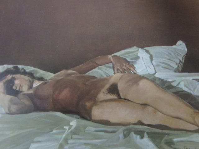 三栖右嗣、【裸婦】、人気画家、希少な額装用画集より、美品、新品額装付