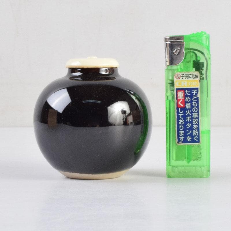 茶道具　古瀬戸　加藤藤山作　文琳茶入　仕覆付　共箱　V　8857