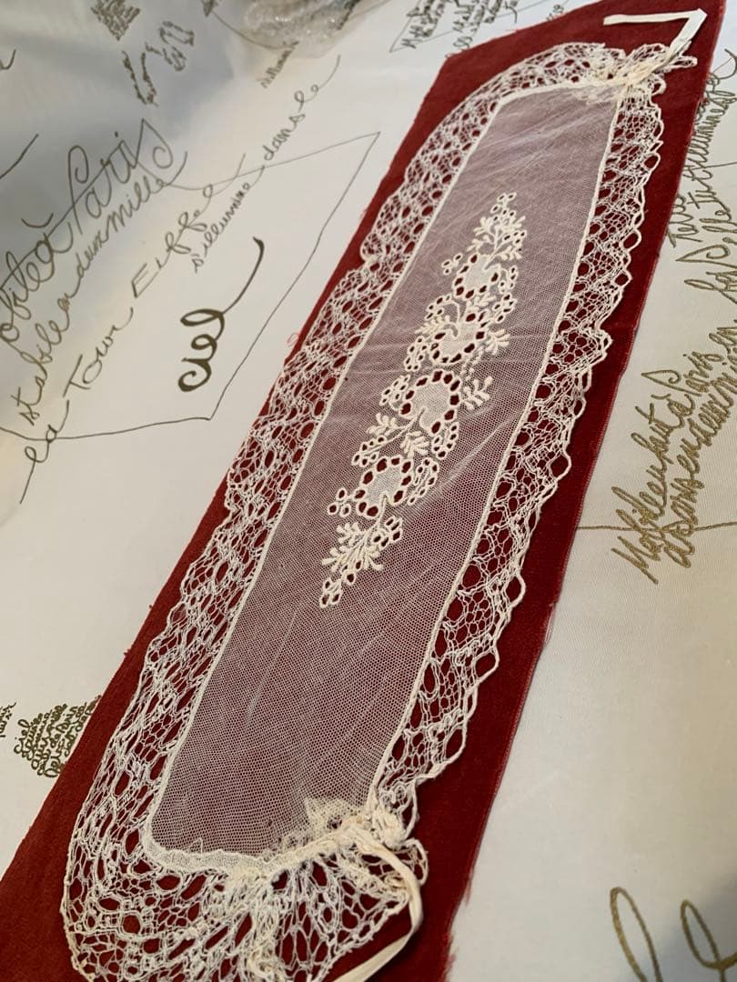 フランスアンティーク　1890年〜デンマーク衣装ミュージアム級の手織りレース！