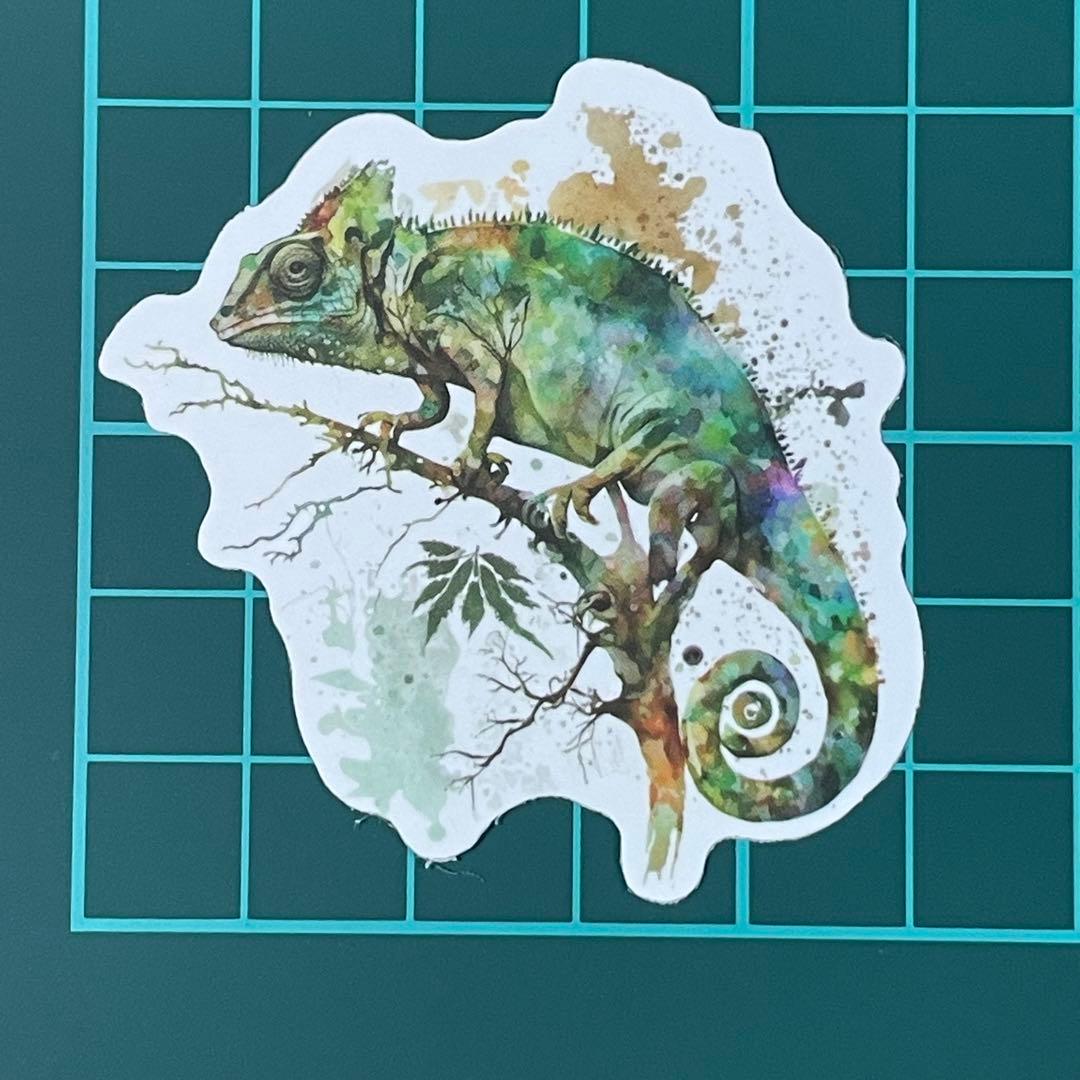 防水ステッカー　カメレオン　可愛い生き物