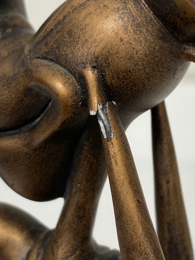 3-2702 ディズニー グーフィー 体操ポーズ ブロンズトーン 彫像 置物